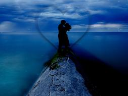 love couple kissing banner drawing