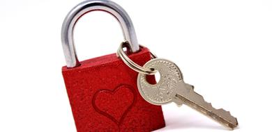 padlock with key as a symbol of love