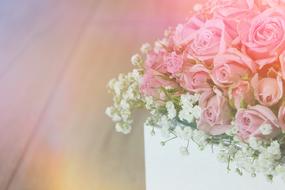 bouquet with delicate pink roses