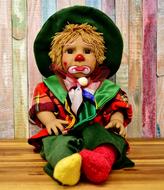 sad colorful Clown, doll