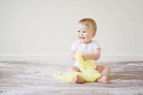 happy baby at the photo shoot