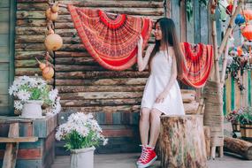 Vietnamese girl in traditional market