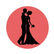 silhouette of an elegant couple