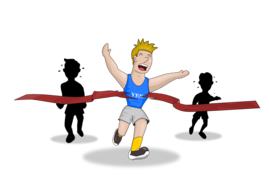 winner, cartoon athlete finishing
