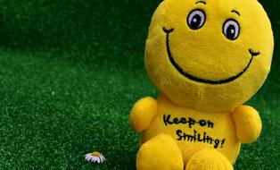 stuffed yellow smiley