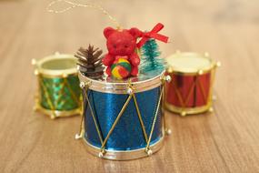 colorful drums, Christmas Decoration