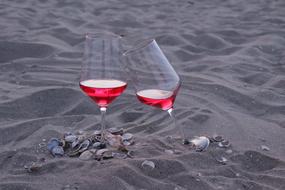 Beach red Wine Sea