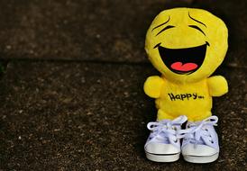 Laughing Smiley in Sneakers, soft toy