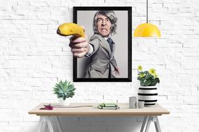 portrait of a man with banana