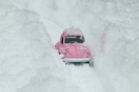 Bug Vw Car pink snow