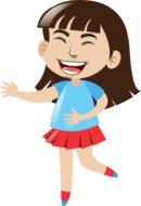 laughing girl cartoon drawing