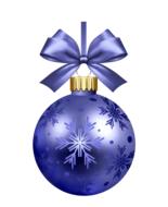 blue christmas ball with bow