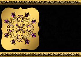 background gold frame floral