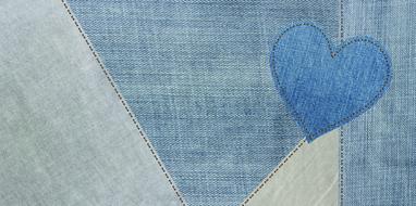 jeans fabric blue heart