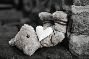 Teddy Bear Soft Toy monochrome