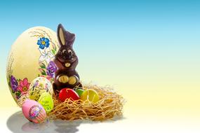 Easter Egg and ceramic Bunny