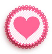 pink heart in pink circle