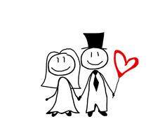 newlyweds, funny drawing