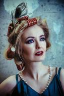 Portrait of the girl in colorful jazz style