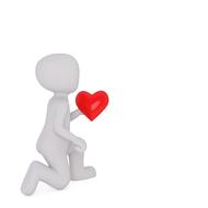 3d man with heart
