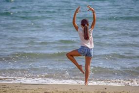 Girl Dancing sea