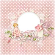 photo frame pink drawing