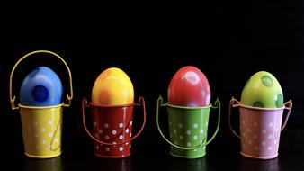 Easter Egg in Colorful buckets