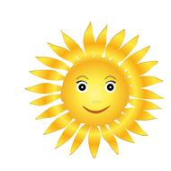 happy cartoon sun face