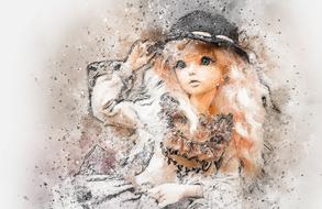 doll art abstract drawing