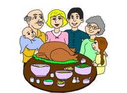 family dinner party eating drawing