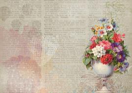 vintage background with bouquet