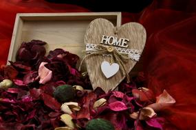 Rose Flower Heart wood