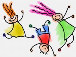 clipart of the drawn funny children