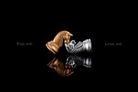 Chess pieces kissing, Love me, motivator