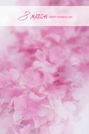 8 march, happy womenâs day, pink greeting card