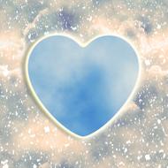 Background Romantic Heart blue drawing