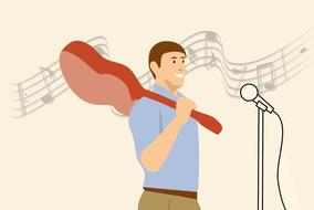 man guitar singer drawing