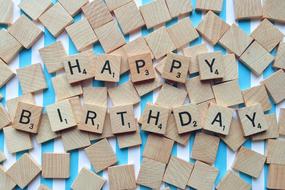 Happy Birthday, scrabble pieces