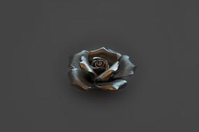 forged rose bud on a gray background