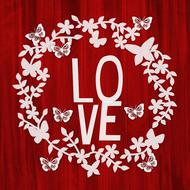 love sign red wooden