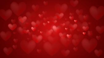 red blurred background with hearts