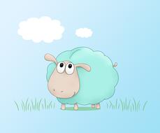 drawing of a green sheep