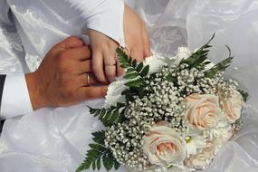 Wedding Rings Hands flowers