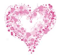 clipart of pink dots in heart shape