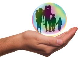insurance family protection hand