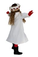 little girl in white coat