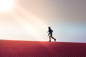 Running person in Desert