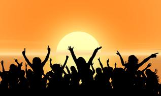 summer party at sunset