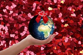 World Hand Heart red