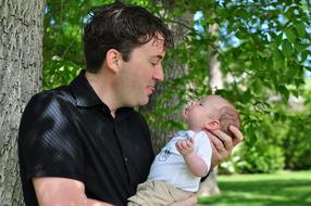 Baby and man Park